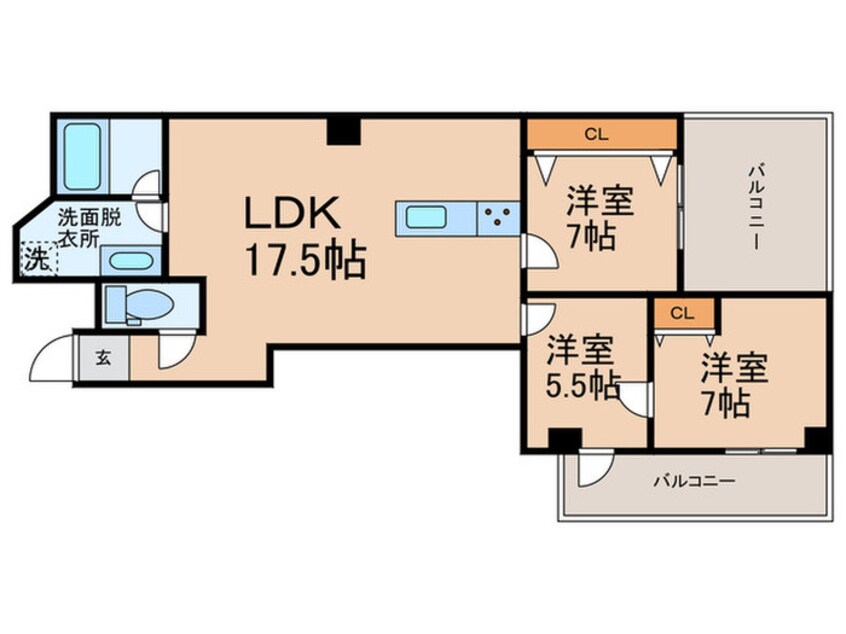 間取図 シャト－・ランジュ