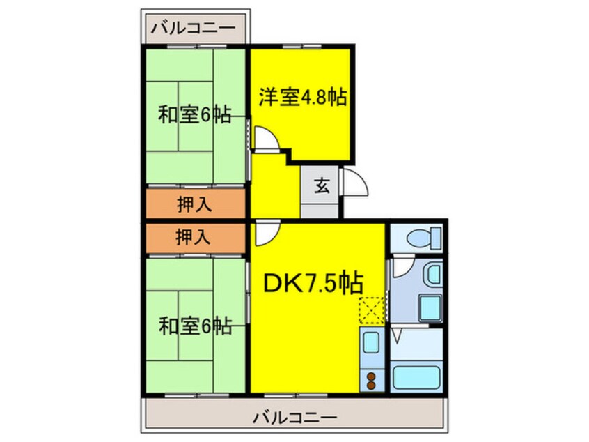 間取図 エステ－ト　Ⅲ