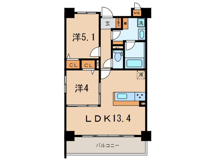 間取り図 Ｌｅ　Ｖｅｒｔ高槻