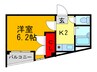 エバーグリーン布施 1Kの間取り