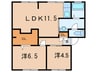ハイツキタヤマC棟 2LDKの間取り