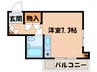 クイ－ンズコ－ト　ルネサンス 1Rの間取り