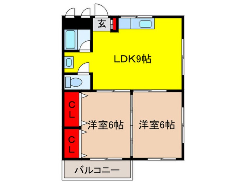 間取図 第3関根ﾏﾝｼｮﾝ