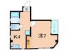 岩崎館 1Kの間取り