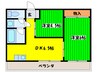 リ－ドプラザ清水 2DKの間取り