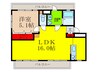 エルベ茨木 1LDKの間取り