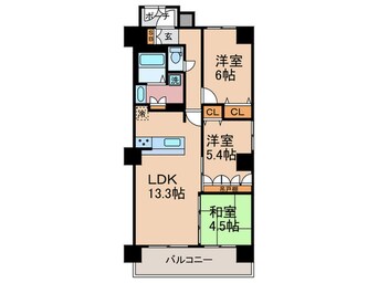 間取図 リソシエ御所南（602）