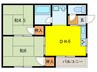 エクレ－ル 2DKの間取り
