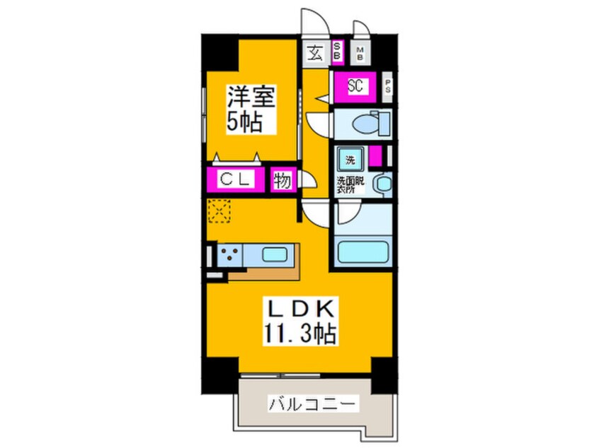 間取図 グランパシフィック花園Luxe