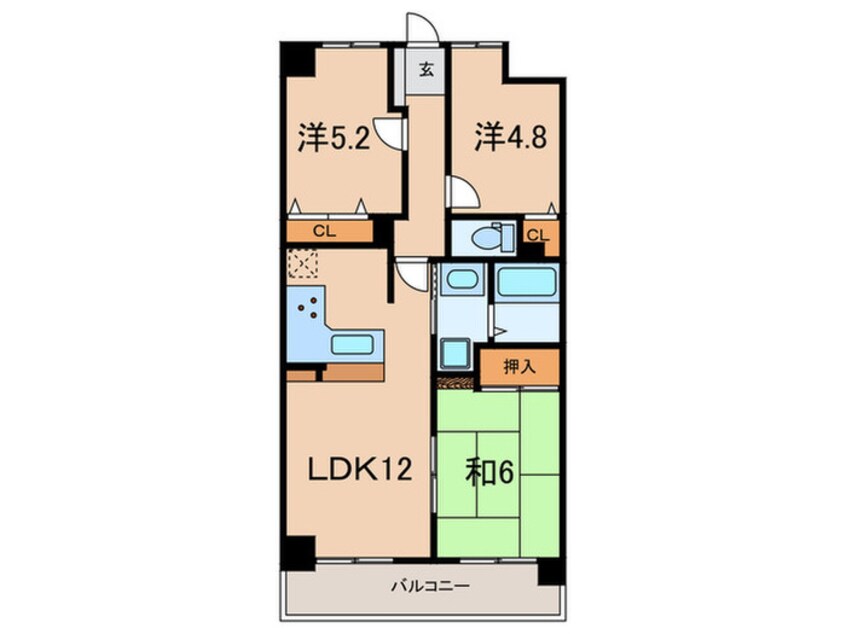 間取図 プレステージ明石大久保Ⅲ(404)