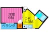 モリビル寺内町 1DKの間取り