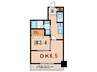西宮北口ﾌﾟﾗｲﾏﾘｰﾜﾝｶﾞｰﾃﾞﾝﾃﾗｽ 1DKの間取り