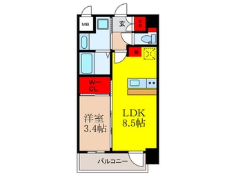 間取図 ｴｽﾃﾑｺｰﾄ新大阪ⅩⅥﾊﾟﾙｽ(212)