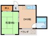 パルク七星・長居公園 1DKの間取り