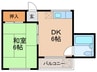 パルク七星・長居公園 1DKの間取り