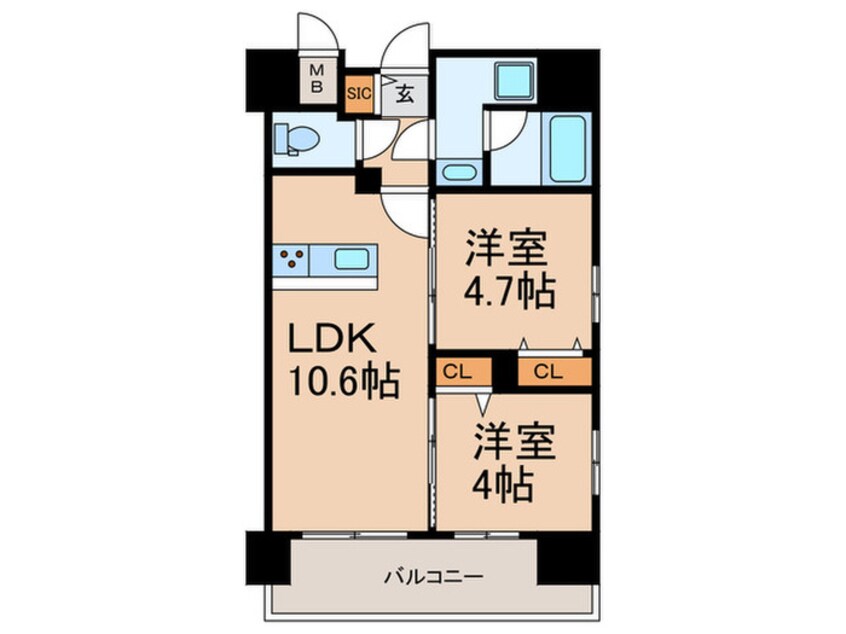 間取図 スプランディッド玉造DUE