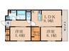 ヴェルデ山科 2LDKの間取り