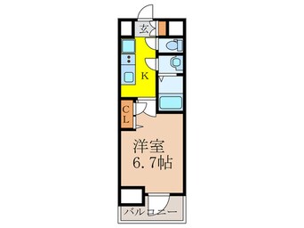 間取図 ﾌﾟﾚｻﾝｽOSAKA西中島ﾘｴｿﾞﾝ(505)