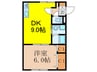 寿ﾏﾝｼｮﾝ 1DKの間取り
