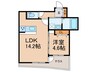 オーベル今里south 1LDKの間取り