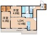 オーベル今里south 2LDKの間取り