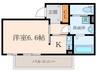 グレイス南竹谷 1Kの間取り