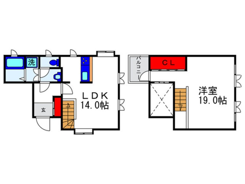 間取図 パラツィーナエスタ岡上の町