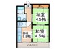 サンシャイン羽曳野 2DKの間取り