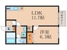 ヴェネシェモワⅡ 1LDKの間取り