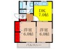 サンロイヤル 2DKの間取り