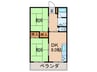 アリコヴェ－ル甲子園 2DKの間取り