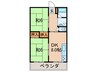 アリコヴェ－ル甲子園 2DKの間取り