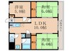 オウミ住宅ビル 3LDKの間取り