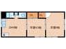 高橋文化 2DKの間取り