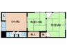 高橋文化 2DKの間取り