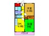 桜マンション 2DKの間取り