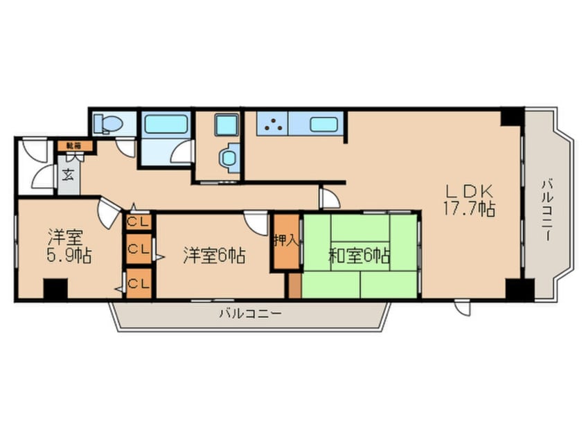 間取図 サンマール南草津(601)