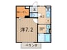 ハ－モニア 1Kの間取り