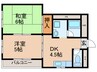 ファースト新北野 2DKの間取り