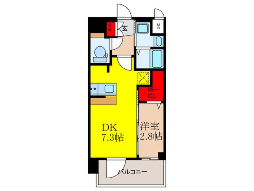 間取図 ｴｽﾃﾑｺｰﾄ新大阪ⅩⅥﾊﾟﾙｽ(407)