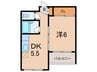 ハイム西宮北口 1DKの間取り