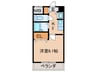 ジュネス東住吉 1Kの間取り