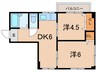 若松マンション 2DKの間取り