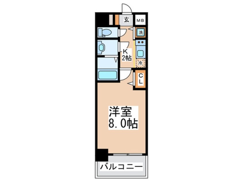 間取図 プレサンス難波ラフィーネ(604)