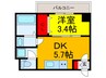 エム・ケイ５香里園駅前ビル 1DKの間取り