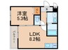 レネスト新深江B 1LDKの間取り