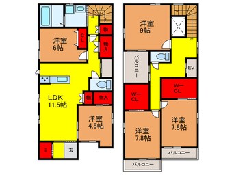 間取図 城垣町貸戸建て