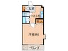 ベルディ南松原 1Kの間取り