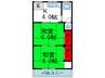 高塚荘A棟 2Kの間取り