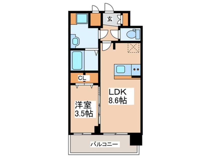間取図 ﾌﾟﾚｻﾝｽ天王寺ｳﾞｨｳﾞｧﾝ（1003）